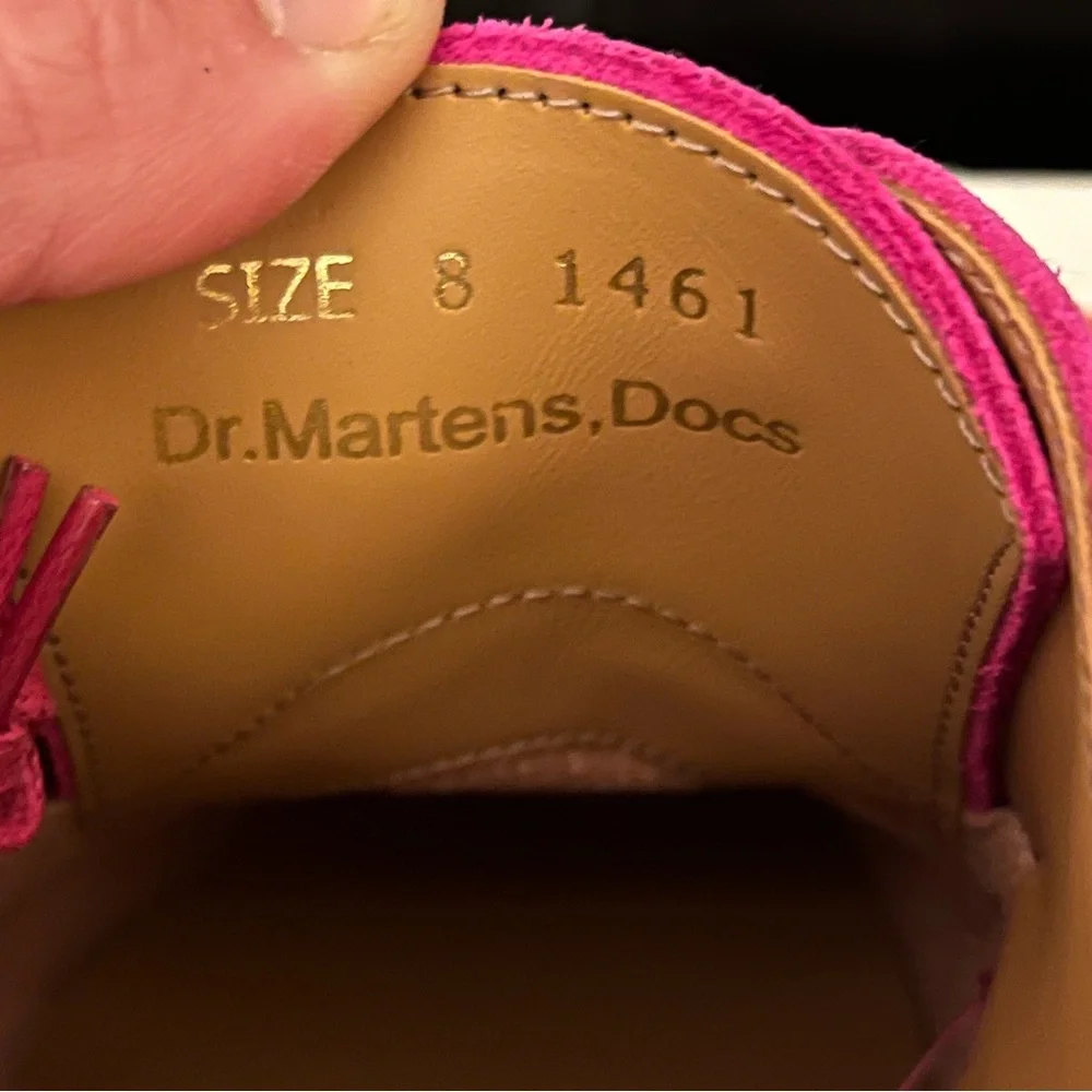 Dr. Martens 1461 Made in England‎ Buck Suede Oxford Shoes Pink Size 8